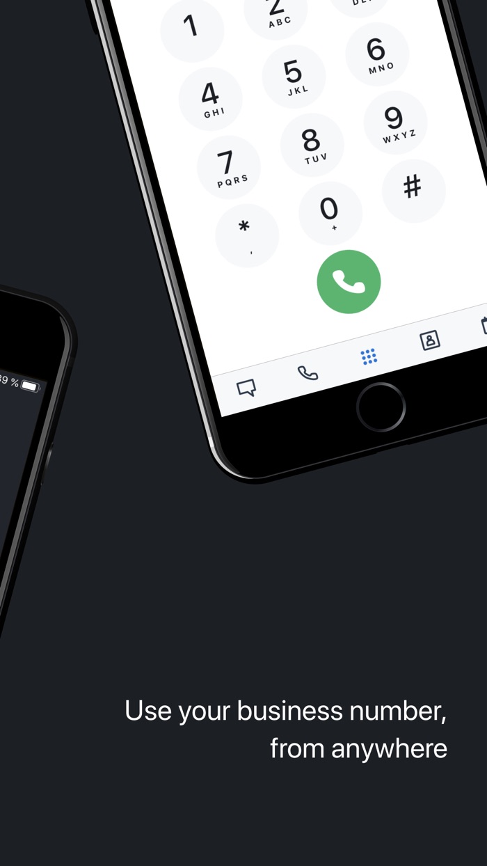 Dial pad for calling from a business number
