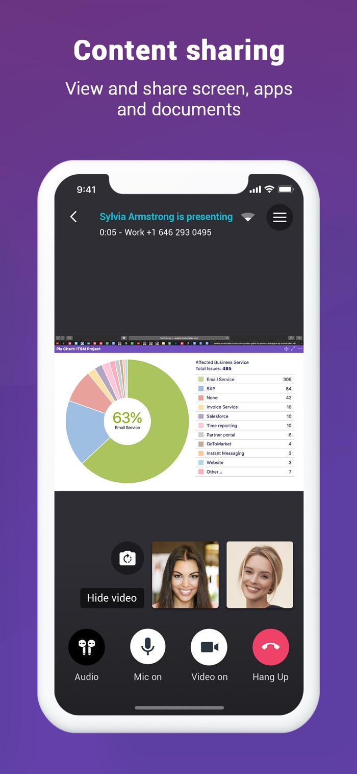 Sharing a screen during a meeting