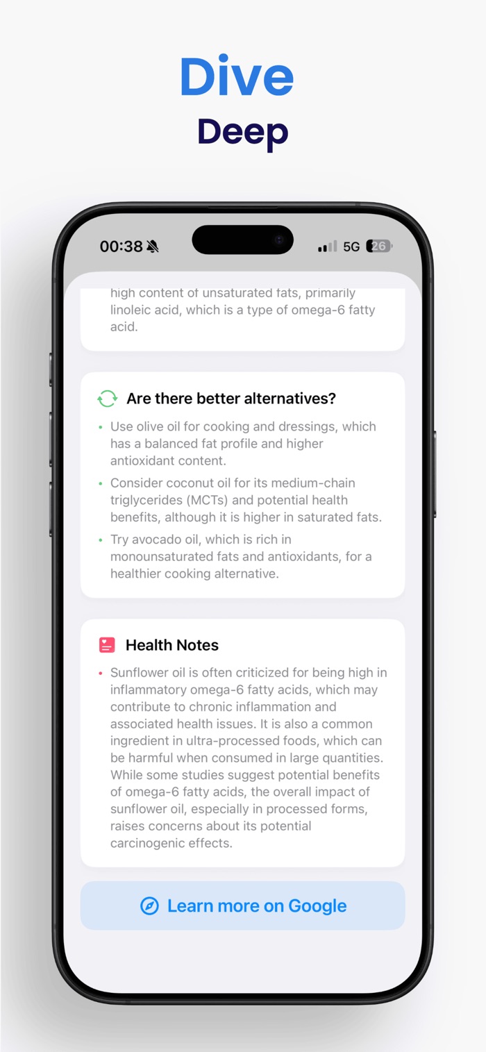 Health notes and healthier alternatives