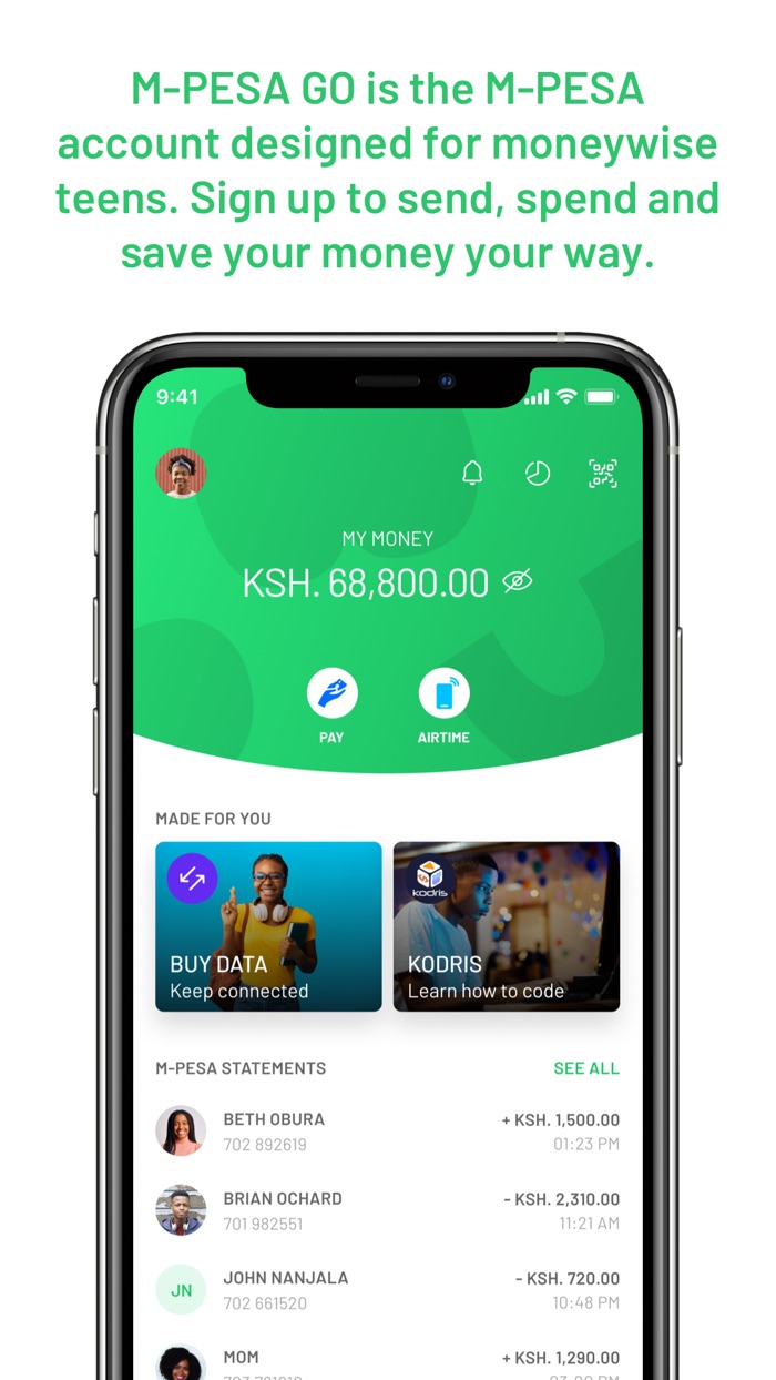 M-PESA GO account for teens