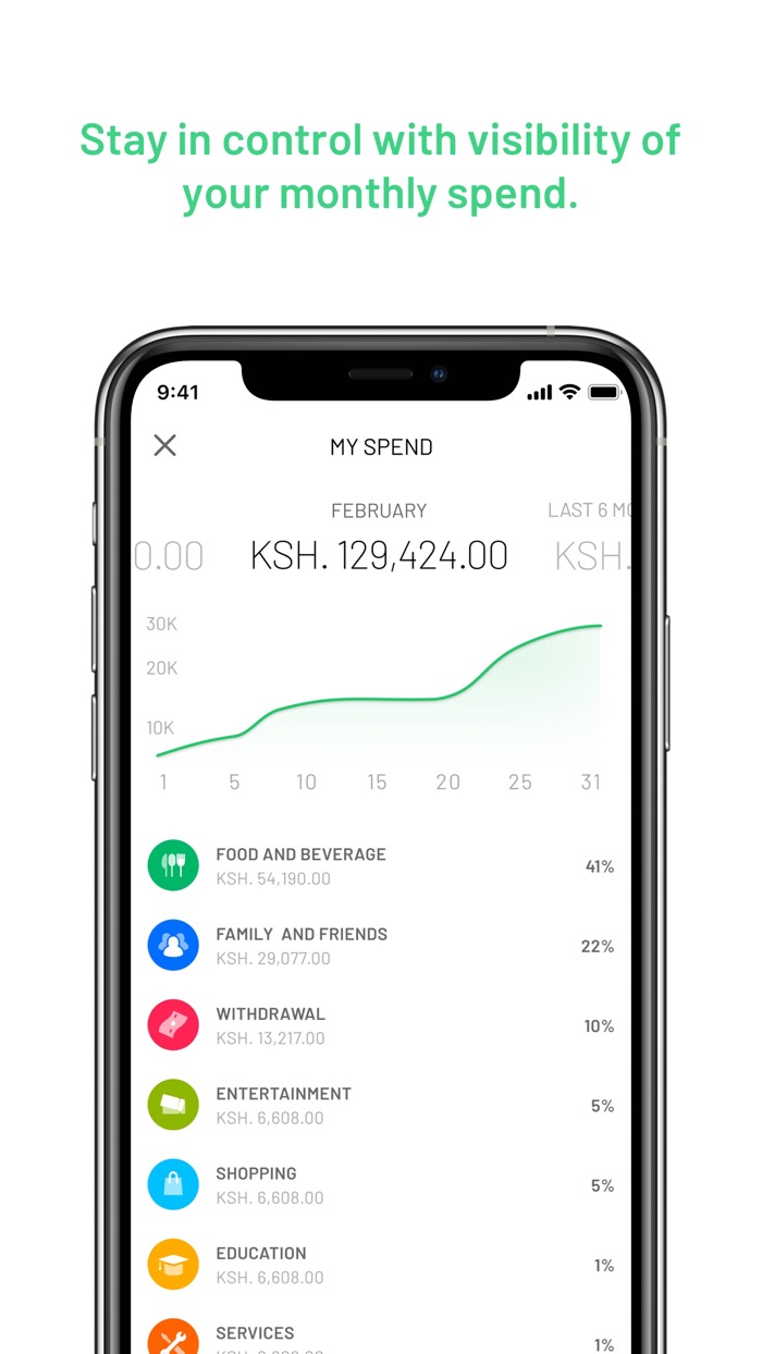 Monthly spending overview