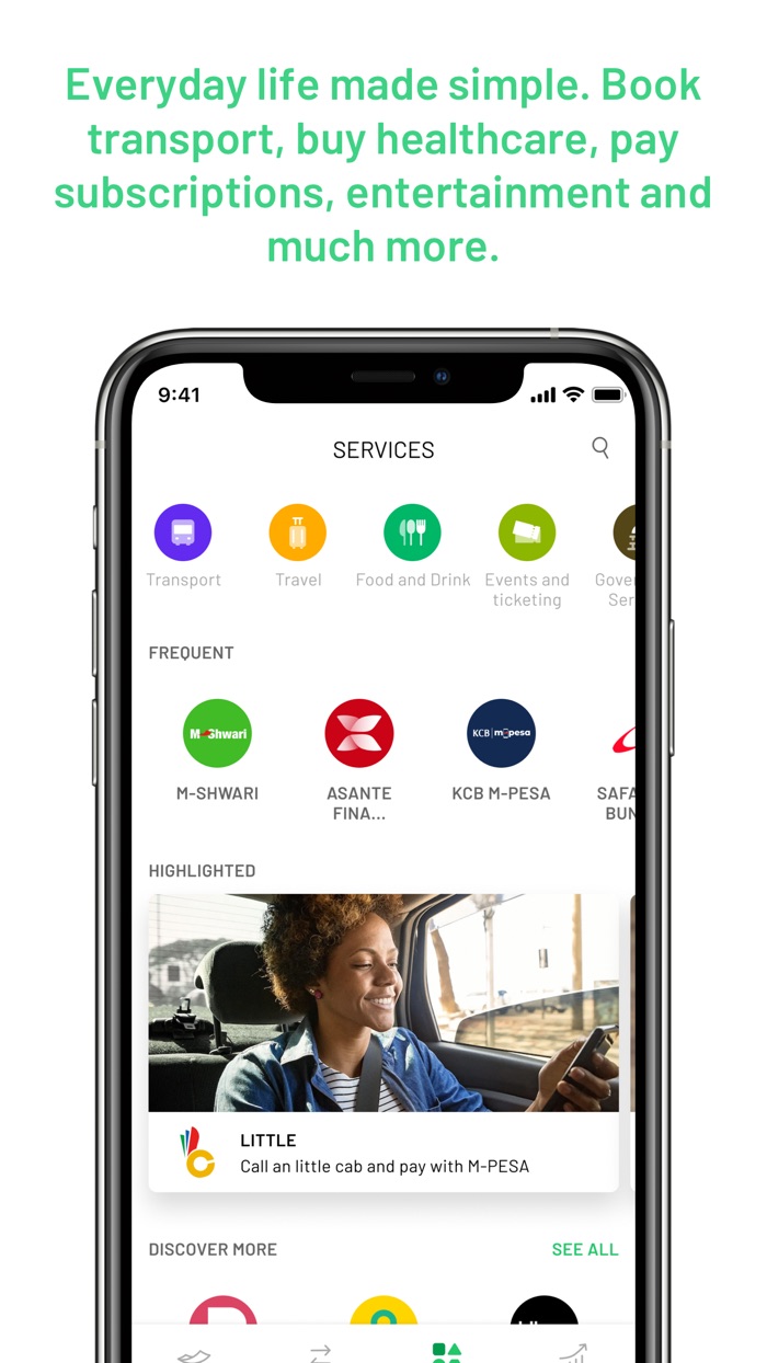 Services for transport, healthcare, and more