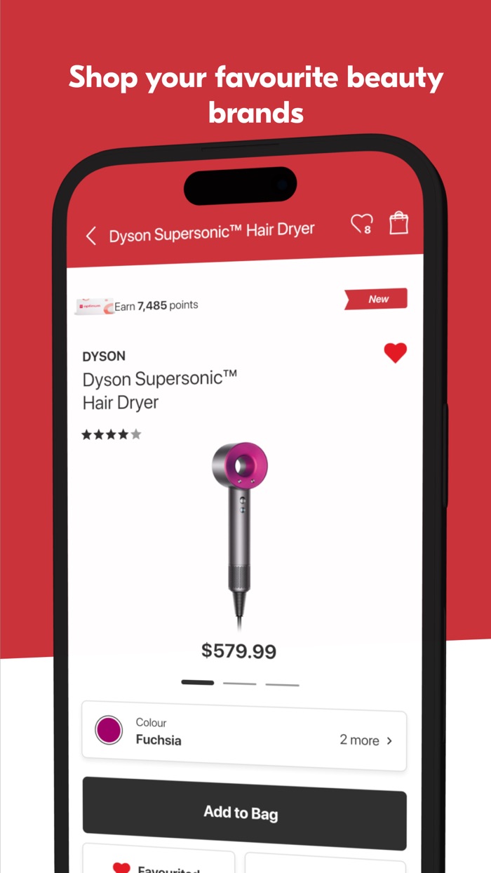Product page for a hair dryer